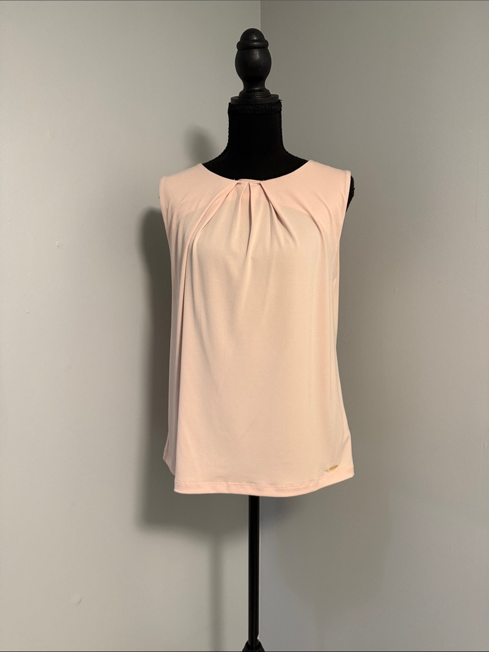 Calvin Klein Light Blush Pleated Sleeveless Camisole